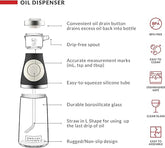 Cooking Olive Oil Dispenser Bottles For Kitchen – Dispense Oil, Vinegar & Syrup From 17 Oz Oil Bottle For Kitchen With Drain And 12 Oz Clear Glass Olive Oil Bottle For Cooking With Measurements